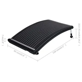 vidaXL Solarheizung gebogen schwarz 110x65 cm