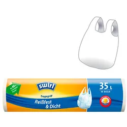 swirl® Müllbeutel Reißfest & Dicht 1928 35,0 l weiß, 15 St.