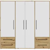 Forte Drehtürenschrank Mokkaris 205,9 x 200,1 x 58,8 cm Beige