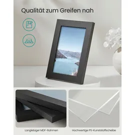Songmics Bilderrahmen schwarz 20x25 cm / 13x18 cm / 10x15 cm 10er Set
