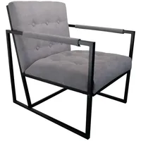 Svita Loungesessel, Hellgrau Textil, Rechteckig, 53x73x69 cm, Wohnzimmer, Sessel,