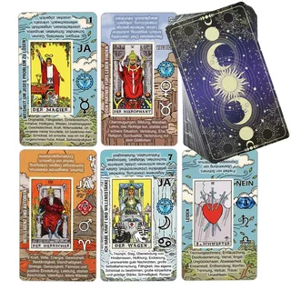 tarotika Tarotkarten Legen Lernen, Tarot-Karten für Anfänger, Kein Handbuch Erforderlich, Einfaches und Schnelles Tarotdeck mit Deutschen Bedeutungen auf Ihnen