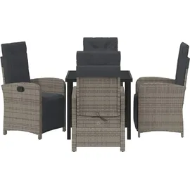 vidaXL Garten Essgruppe 5-tlg. Grau