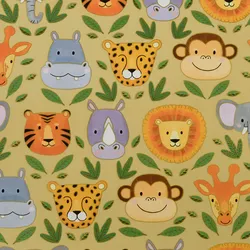 Star Geschenkpapier 70cm 2m Rolle Wildtiere Motiv Geschenk Papier Kindergeburtstag Geburtstag Tieremotiv Geschenkpapierrolle Packpapier Beige Bunt