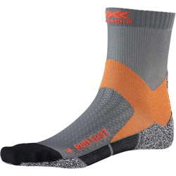 X-SOCKS Run Fast Laufsocken pearl grey/sunset orange 39-41