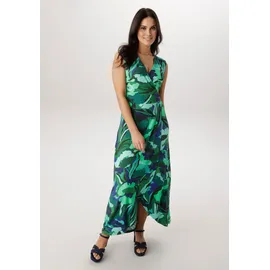 Aniston SELECTED Jerseykleid Maxi Gemustert Blau/Grün 42