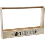 Cepewa Bierflaschenträger 1/2 Meter Bier | Sperrholz 49,5x32,5x8cm | Flaschenträger für 7 Flaschen Bierliebhaber