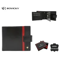 ROVICKY Elegante Herren Geldbörse schwarz/rot