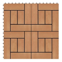 Teppichboden Terrassenfliesen 11 Stück WPC 30 x 30 cm 1 qm Teakholzfarbe, vidaXL