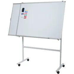 PROREGAL Whiteboard | HxBxT 167x186x57 cm | mobil rollbar inkl. Zubehör | mit ausziehbarer Tafel Magnettafel Memoboard Pinnwand