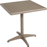 MCW Gartentisch MCW-J95, Balkontisch Bistrotisch, Gastronomie Outdoor-Beschichtung Alu Holzoptik ~ champagner, grau