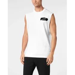 T-Shirt PLEIN SPORT "T-Shirt", Herren, Gr. 5XL, weiß (01, weiß), Obermaterial: 100% Baumwolle, Shirts