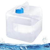 Livdouyu Wasserkanister Faltbar Wasserkanister Mit Hahn 5L Trinkwasser Wasserbehälter mit Tragegriff Wiederverwendbare Faltwasserkanister für Outdoor Camping Wanderungen Picknicks