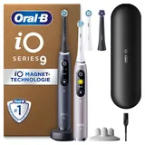 Oral-B iO Series 9 Plus Edition Doppelpack Elektrische Zahnbürste/Electric Toothbrush, PLUS 4 Aufsteckbürsten, 7 Putzmodi für Zahnpflege, Lade-Reiseetui, Designed by Braun, black onyx/rose quartz