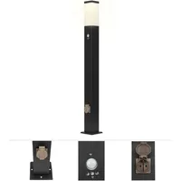 Grafner Wegleuchte Standleuchte 100cm mit 2 Steckdosen und Bewegungsmelder