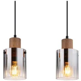 GLOBO Pendelleuchte 4-flg. 60 cm rechteckig Glas braun