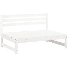 vidaXL Garten-Mittelsofa Holz weiß