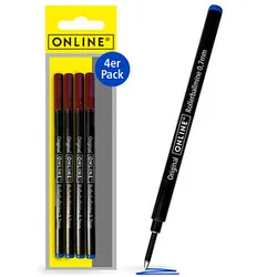 4 ONLINE® Rollerball-Minen Gelschreiberminen blau