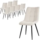 ML-DESIGN Stuhl Esszimmerstühle mit Rückenlehne moderne Design Lounge Küchenstühle (8 St), Polsterstuhl Esstischstühle 8er Set Küchenstuhl Polyester bis 120kg beige