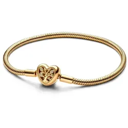 Damenarmreif Pandora FAMILY TREE HEART CLASP SNAKE CHAIN - SIZE 19 19 cm Gold
