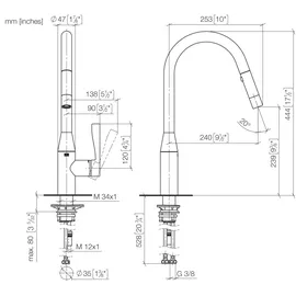 Dornbracht Sync Küchenarmatur, ausziehbar, schwenkbar, 33870895-08,