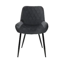 ML-Design 4er Set Esszimmerstühle mit Rücken- und Armlehnen, Anthrazit, Samt Sitzfläche, Metallbeine, Küchenstühle Küchenstuhl Wohnzimmerstühle