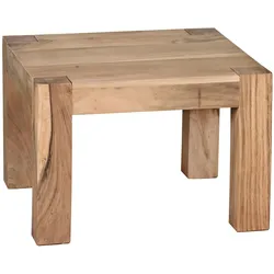 KADIMA DESIGN Couchtisch Massiv-Holz Akazie 60 cm breit Wohnzimmer-Tisch Design braun Landhaus-Stil Beistelltisch