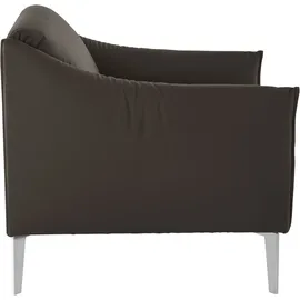 W.Schillig Cocktailsessel "sally Designsessel, Loungesessel", braun (braun z59), B:84cm H:78cm T:84cm, Longlife Xtra-Leder Z59: Glattleder mit modischer Prägung. Hautstärke 0, 9 - 1, 1 mm., Sessel, Cocktailsessel, mit Metall-Winkelfüßen in Chrom glänzend