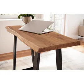 KADIMA DESIGN Schreibtisch Massivholz Schmal Industrial Platzsparend | Gr.: onesize