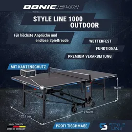 Donic Schildkröt Tischtennisplatte Style 1000 Outdoor Grau