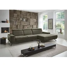 die planbar Ecksofa DIE PLANBAR "PN-EM22041 L-Form", grün (olive), B:335cm H:89cm T:188cm, Sofas, Ecksofa, wahlweise motorisches Canape oder Sitztiefenverstellung