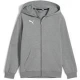Puma teamGOAL Casuals Kapuzenjacke Jungen 33 medium gray heather/white 128