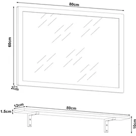 [en.casa] Wandspiegel mit Regal im Set Boksereys Bambus Natur