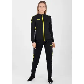 Jako Damen Polyesterjacke Challenge, Schwarz/Citro, 36