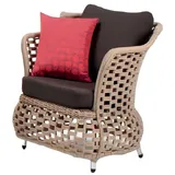 JVmoebel Gartensessel Sessel Braun Design Couch Sofa Relax Hochwertig Rattan Polster Sitzer (Sessel), Made in Europa braun
