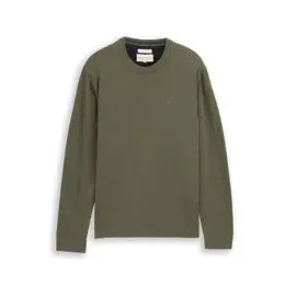 Tom Tailor Herren Rundhals Pullover BASIC CREWNECK KNIT Relaxed Fit Tea Leaf Grau 39401 XL