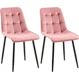 CLP 2er Set Esszimmerstuhl Gifford Samtbezug pink/Samt