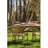 Cinas Gartentisch Ellen, Gartentisch, Rund, Teak, Aluminium, Retro braun|grau