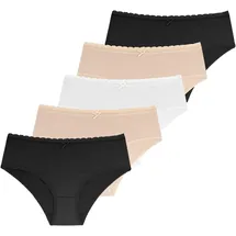 DORINA Hipster Slip 5 St. Beige/Elfenbein/Schwarz M