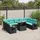 vidaXL Gartensofa-Set 10-tlg. schwarz