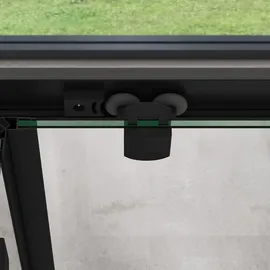 SoGood doporro Duschkabine Schiebetür Duschabtrennung 80x100cm Eckeinstieg Klarglas Eckdusche ESG Glas Höhe 190cm schwarz Ravenna16L K