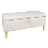 LebensWohnArt Sitzbank Elegante Truhenbank MODAN beige ca.100cm Stauraum