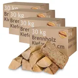 Kiefer Brennholz Kaminholz 5-500 kg Holz Für Ofen und Kamin Kaminofen Feuerschale Grill Flameup Feuerholz 30 cm Holzscheite Wood Kammergetrocknet, Menge:120 kg