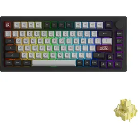 Akko 5075B Plus Dracula Castle RGB Gaming Tastatur ANSI 75% Layout 2.4G/Bluetooth/Type-C Linearer Schalter - Grau