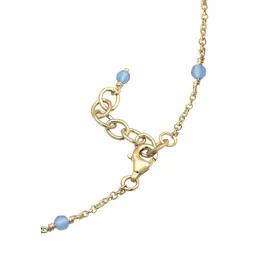 Elli Fußschmuck Damen Fußkettchen Strand Meer Kugel Blau in 925 Sterling Silber vergoldet