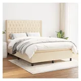 vidaXL Boxspringbett 140 x 200 cm Creme