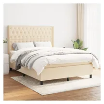 vidaXL Boxspringbett 140 x 200 cm Creme