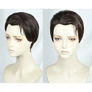 Detroit Become Human Connor Cosplay Wig Dark Brown Heat Resistant Synthetic Hair Anime Cosplay costume Wig + Wig Cap