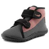 Leguano Barfußschuh LEGUANO "LEGUANITO SCIPPO", Kinder, Gr. 27, rosa (grau, rosa), Textil, Schuhe Barfußschuh, Klettschuh, Bequemschuh, Flat mit verstellbaren Klettverschlüssen