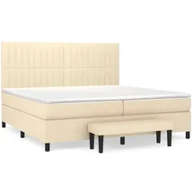 vidaXL Boxspringbett mit Matratze Creme 200x200 cm Stoff